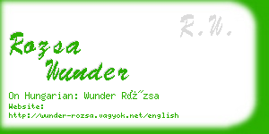 rozsa wunder business card